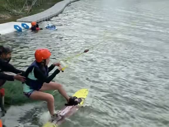 Junior rider getting launched from the dock at Thai Wake Park Pattaya - the same youth pipeline that produced U14 and U18 medalists at TEF 2026
